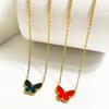 ALTERA Luxury Butterfly Shell Pendant Necklace for Women Stainless Steel Gold Plated Chain Choker Fashion Design Zircon Gift