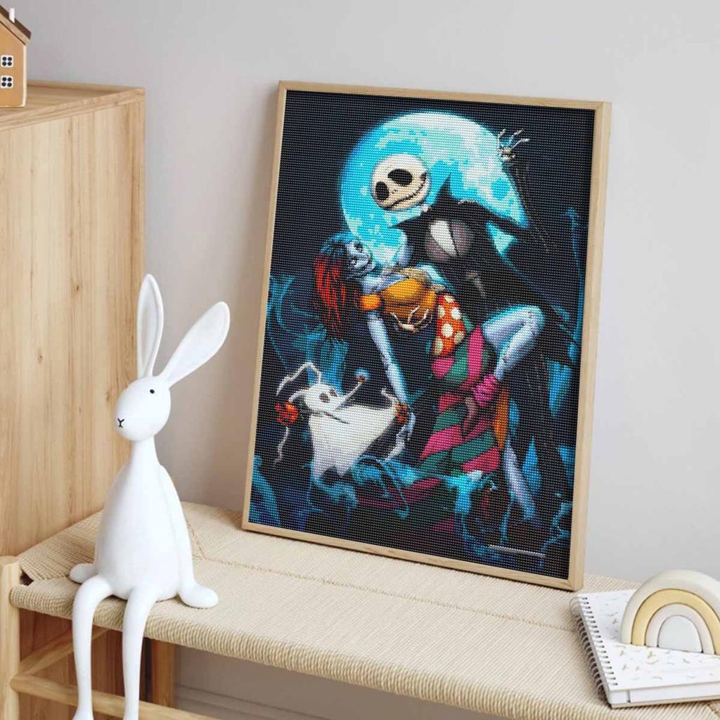 5D Diy Skeleton Couple Moonlight Diamond Painting Embroidery Diamond Painting Embroidery Cross Stitch Embroidery Home Decor