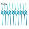 Creative Plastic Straws 10PCS Spiral Straws, Colorful Twisted Translucent Drinking Food-Grade Party PETG Reusable Drink Accessories for Cocktails