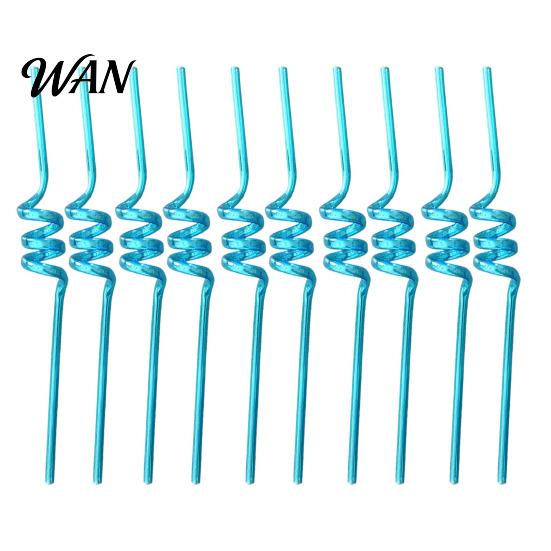 Creative Plastic Straws 10PCS Spiral Straws, Colorful Twisted Translucent Drinking Food-Grade Party PETG Reusable Drink Accessories for Cocktails