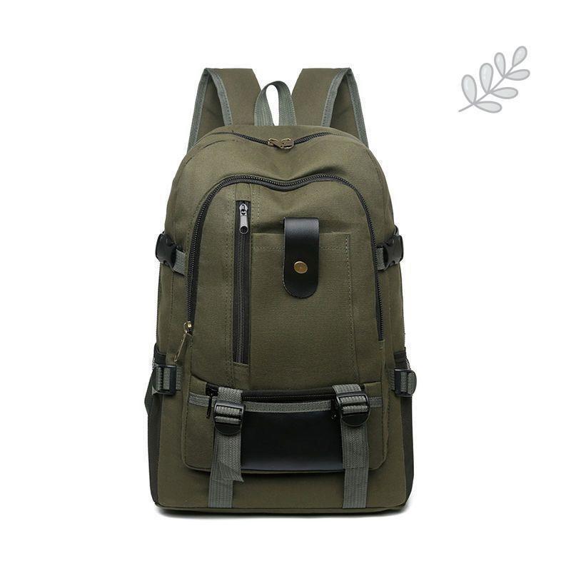 Men's Durable Canvas Tool Backpack - Large Capacity, Wear-Resistant, Multi-Use for Work or Travel.