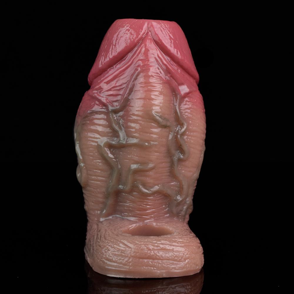 Realistic Silicone Penis Sleeve Extender Condom Cock Enlarger Strap On Adult Dildo Sex Toy