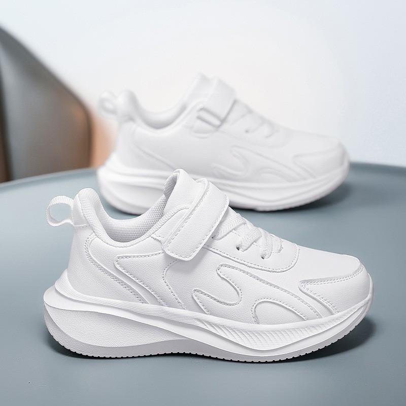 Kids Running Shoes Boys Girls Lightweight Breathable Mesh Sneakers With Hook Loop