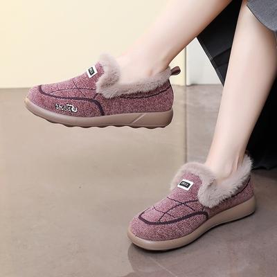 Baumwollschuhe Damen Neu Winter Fleece Bequem Weiche Sohle Einzelschuh Mama Schuhe Zuhause Warm, Rutschfest und Vielseitig Freizeitschuhe