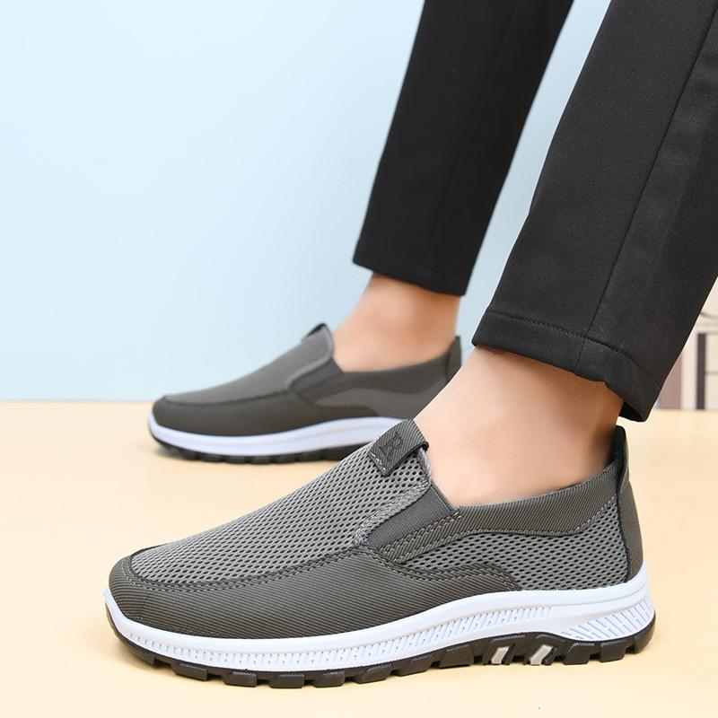 Breathable Men's Vulcanized Shoes, Summer Mesh Breathable Hiking Shoes, Comfortable Travel Shoes Suitable for Outdoor Activities