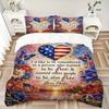 3pcs Freedom Equality Bedding Set, Includes One Quilt Cover and Two Pillowcases, Bedroom and Guest Room Decoration. T72301138