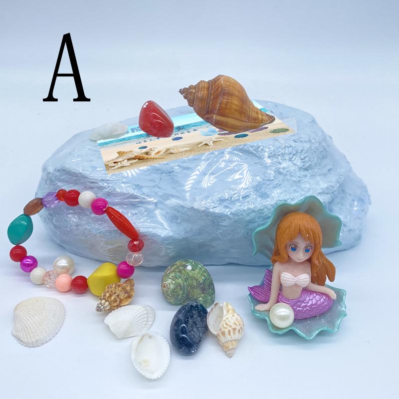 Mermaid Beach Ocean Gems Treasure Hunt - Archaeological Excavation Toy for Kids