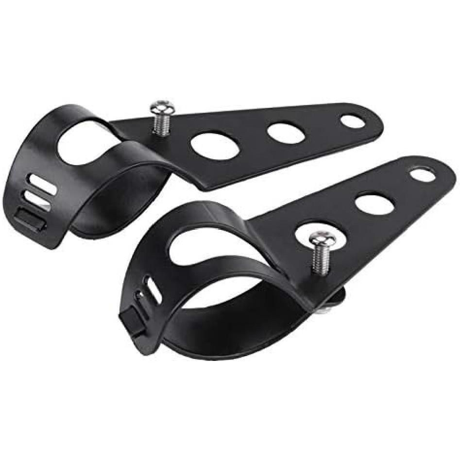 KIMISS Fork Headlight Mounting Bracket, 35-43mm Motorcycle Headlight Mount Bracket Fork Tube Clamp Kit Black for Chopper Cafe Racer