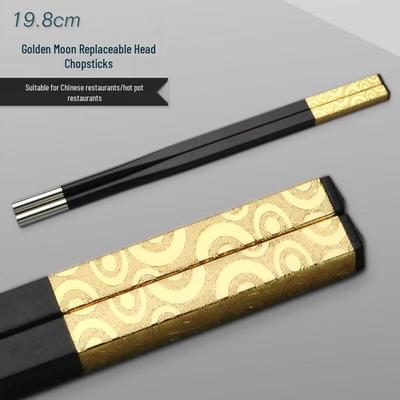 Ru Han Hotel Disposable Gold-Tipped Hotpot Chopsticks with Replaceable Heads