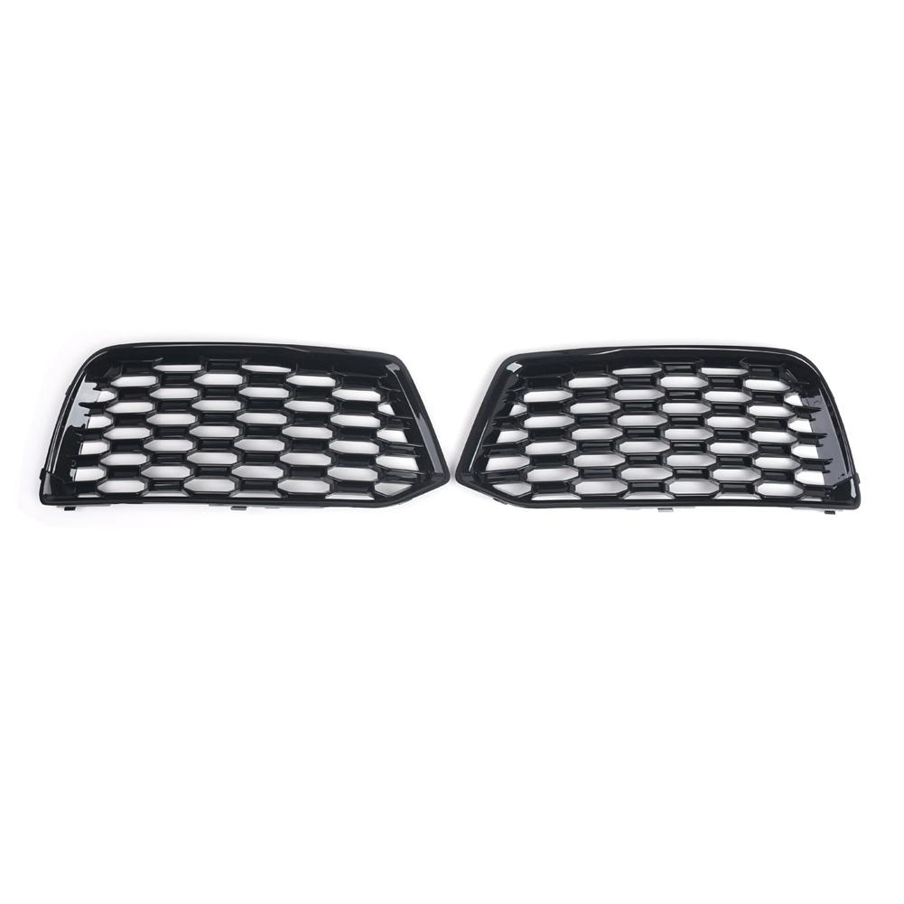 1 Pair Car Front Bumper Lower Grille Grill Fog Lamp Frame Bezel Insert Honeycomb Through-hole Compatible For Q5 2018-2020