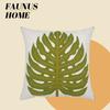 Green Plant Embroidered Decorative Throw Pillow Case Leaves Pattern Boho Cushion Covers For Living Room Sofa Bed Home Decor