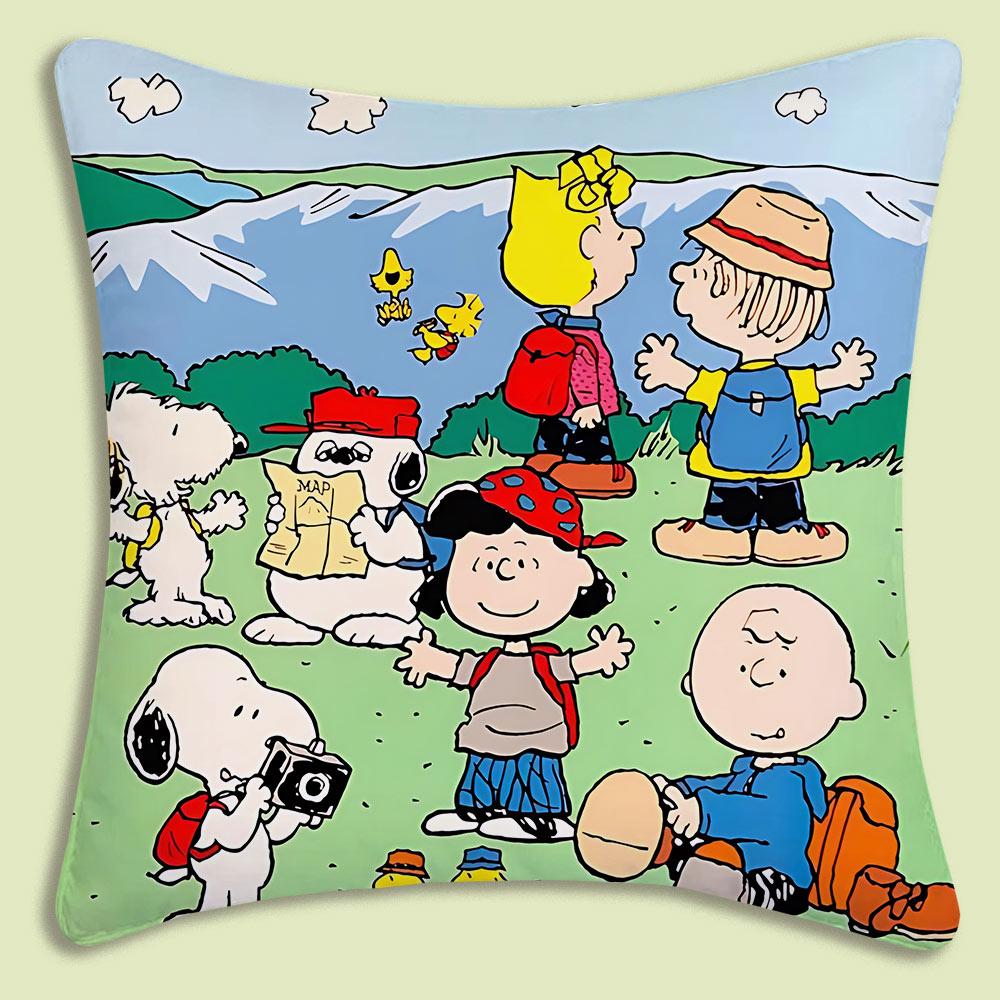 Cartoon Cute S-Snoopy Pillow Covers Cartoon Sofa Decorative Home Double-Sided Printing Short Plush Cute Cushion Cover