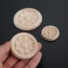 2 Pcs 4cm/5cm/6cm Wood Carved Corner Appliques Frame Furniture Wall Doors Woodcarving Decal Decorative Wooden Figurines Crafts