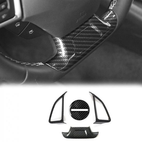 Carbon Fiber Steering Wheel Trim Cover Decoration Kit for Chevrolet Camaro 2017+