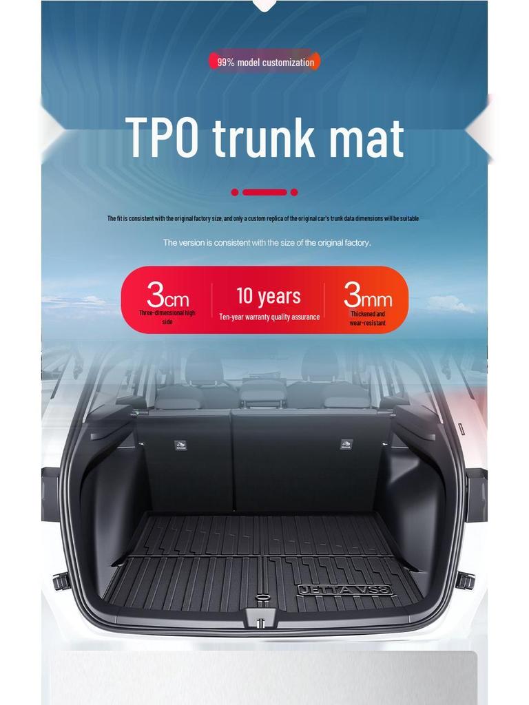 Jetta VS8 Wasserdichte TPE-Kofferraummatte - Auto-Innenzubehör