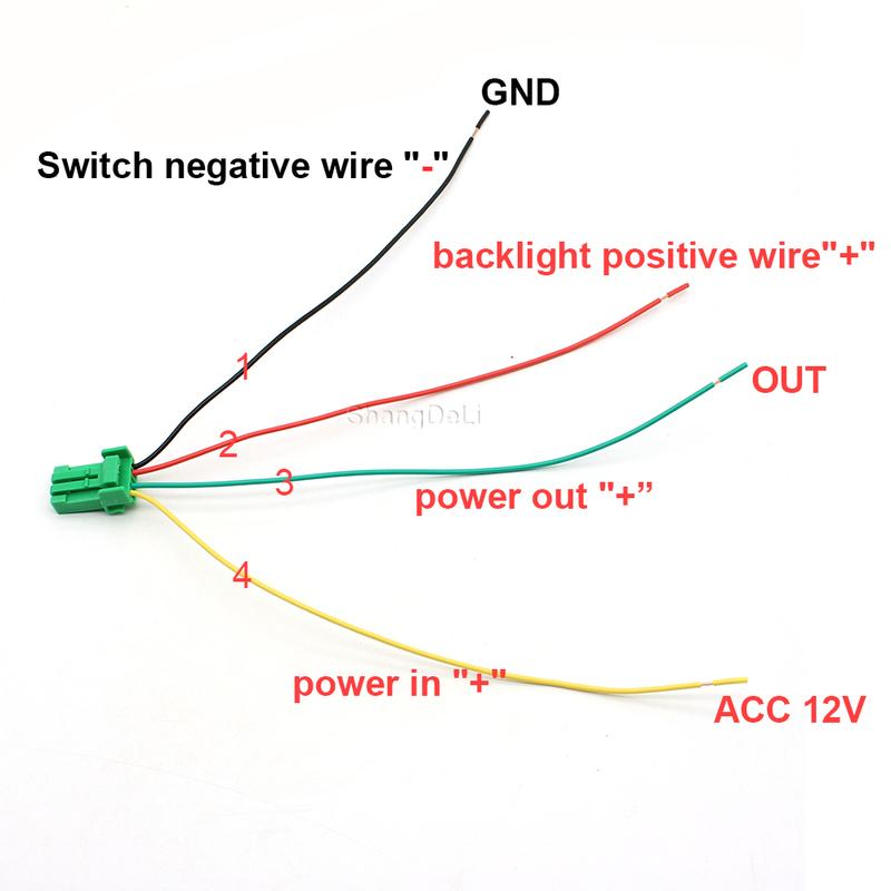 Blue Led Light Headlight Washer Push Switch 4 Wire Button For Toyota Camry Prius Corolla Headlamp Cleaning Switch DC12V