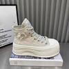 Fashion Platform High Top Shoes Women's 2025 New Small Heightened Casual Canvas Shoes