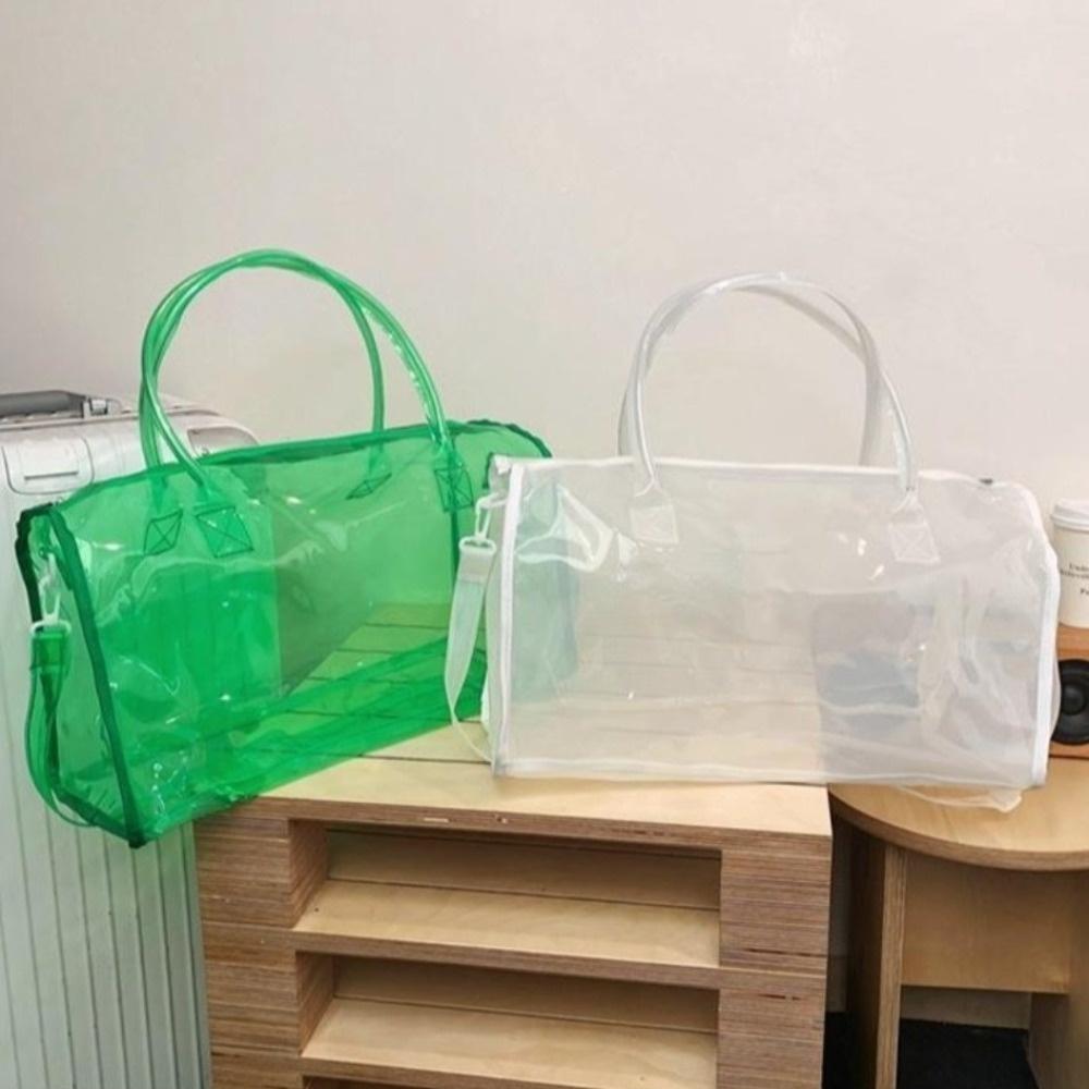 Large Capacity Transparent Crossbody Bag PVC Waterproof Washing Storage Bag Lightweight Oversized Toiletries Handbag Shopping