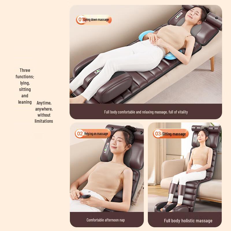 AUX Full Body Massage Chair Pad with Neck & Back Kneading CN Plug (adapter Included)