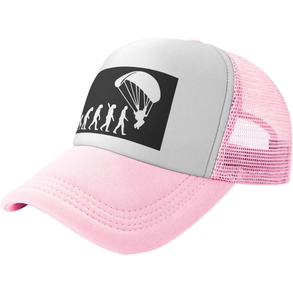 Paragliding Evolution Trucker Hat Polyester Mesh Baseball Snapback Cap for Adults Casual