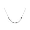 Pure Silver Square Geometric Clavicle Necklace Light Luxury Niche Women Jewelry