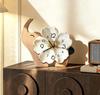 Cream Retro Elephant Flower Table Clock Silent Desk Clock Wooden Creative Decorative Ornament for Living Room Home Decor