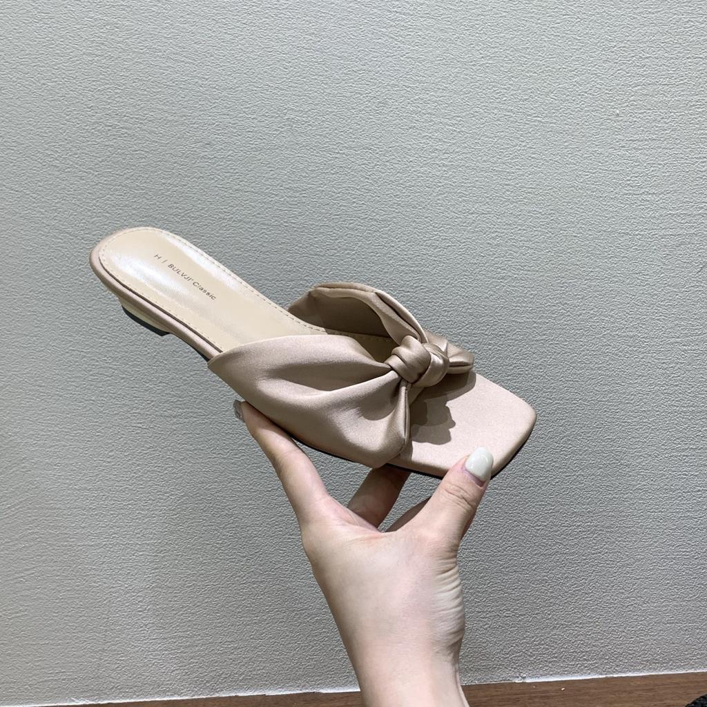 Fashion Slippers Women Summer Shoes Low On A Wedge Slides Rubber Silk PU Hoof Heels Rome Scandals Fabric Shoes Low Ladies' Slippers On A