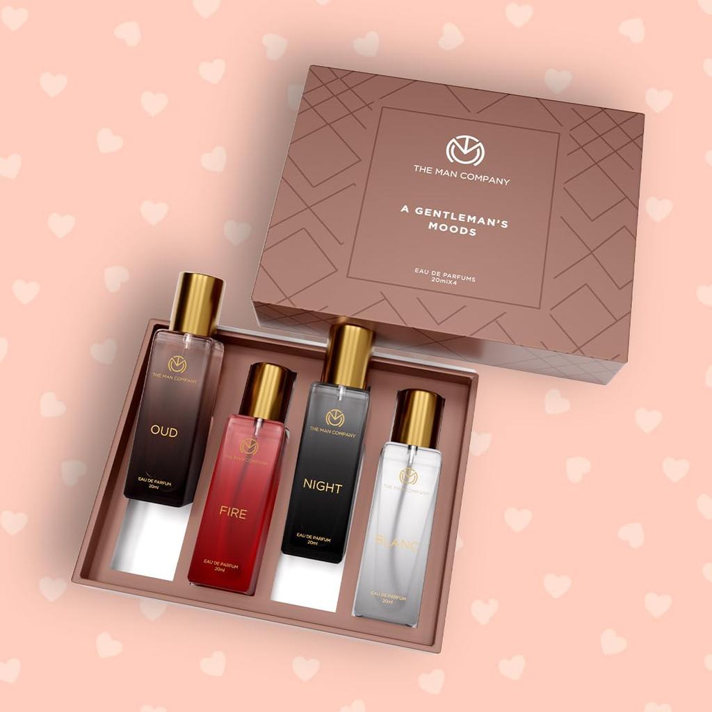 The Man Company Specially Curated Perfume Gift Set For Men- 4x20ml, A Gentleman's Moods, Premium Long-Lasting, Luxury Eau De Parfum