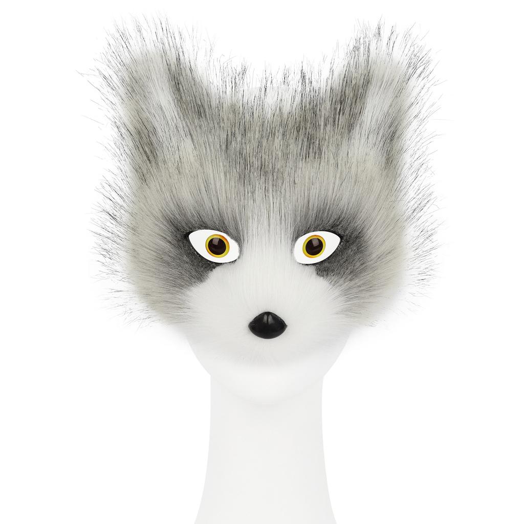 Halloween Series Anti-fox Fur Cat Fox Half Face Mask with Eyes Cosplay Cat Face Mask Accessories