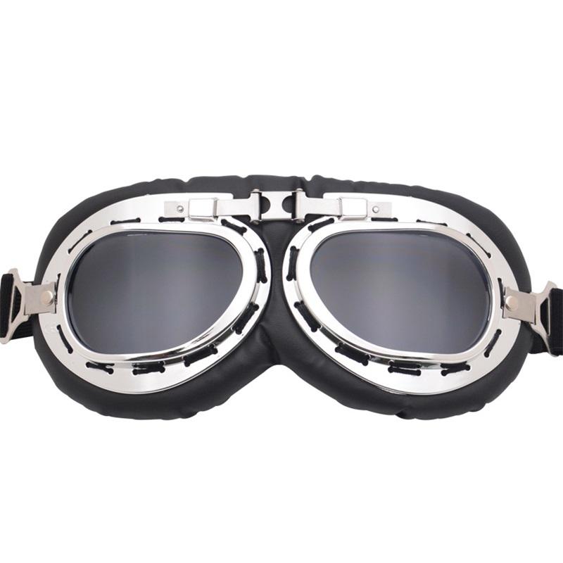 Vintage Goggles Harley Style Silver Frame Copper Motorcycle Windproof Protective Eyewear Retro Goggles For Karting Riding And Biking