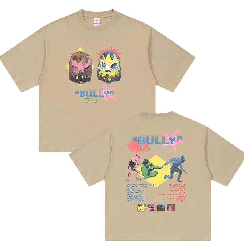 Kanye West Bully Tour Album Merch Tshirts UNISEX Vintage High Quality Cotton YK Tshirt Hip Hop Short Sleeve Top Streetwear