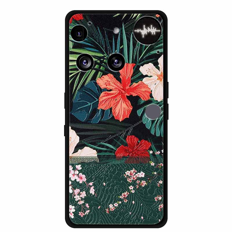 Flowers Case For Nothing Phone 3 Phone3 Soft Silicone Phone Cover Funda Black TPU Protective Bumper Coque for Nothing Phone (3)