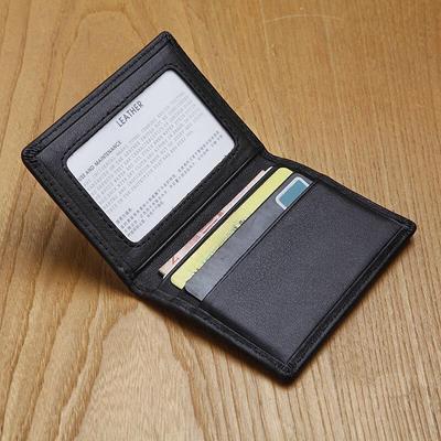 Cartera de estilo minimalista de cuero genuino, pequeña y delgada, tarjetero para tarjetas de crédito, para hombre, simplicidad delgada, bolso para tarjetas bancarias VIP, mini accesorios para mujeres y hombres