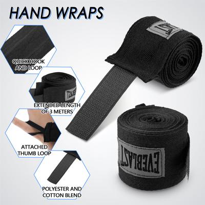 Bende da Boxe in Cotone Morbide Elastiche Fasciature per le Mani per Sanda Muay Thai Karate Protegge Pugni Polsi Migliora il Fitness
