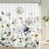 European Retro Flower Printed 3D Bath Curtains Waterproof Polyester Fabric Washable Bathroom Shower Curtain Screen With Hooks