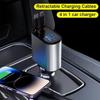 80cm Retractable Cables Car Charger 120W Fast Charger Vehicle Mounted Inverter  Travel