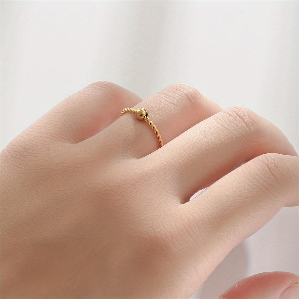 1Pc Fashionable Titanium Steel Ring, Extremely Thin Hemp Rope Winding Design, Daily Wear | As A Gift