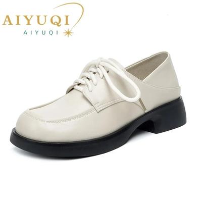 Loafers Moteriški suvarstomi batai Moteriški britiško stiliaus apvalūs moteriški batai