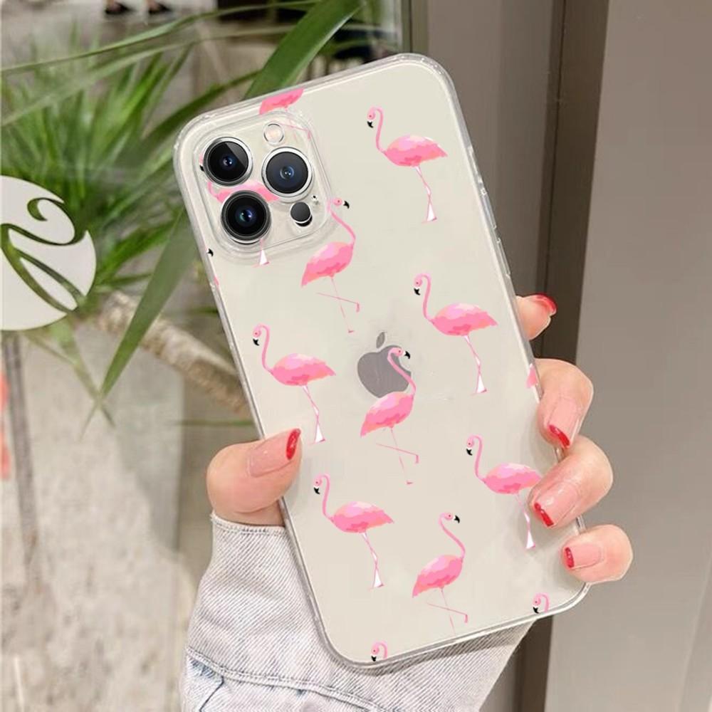 Fashion Flamingo Phone Case For IPhone 15 13 14 Pro Max XS XR 12 11 Pro 13 Mini 6 7 8 Plus Soft Clear Back Cover