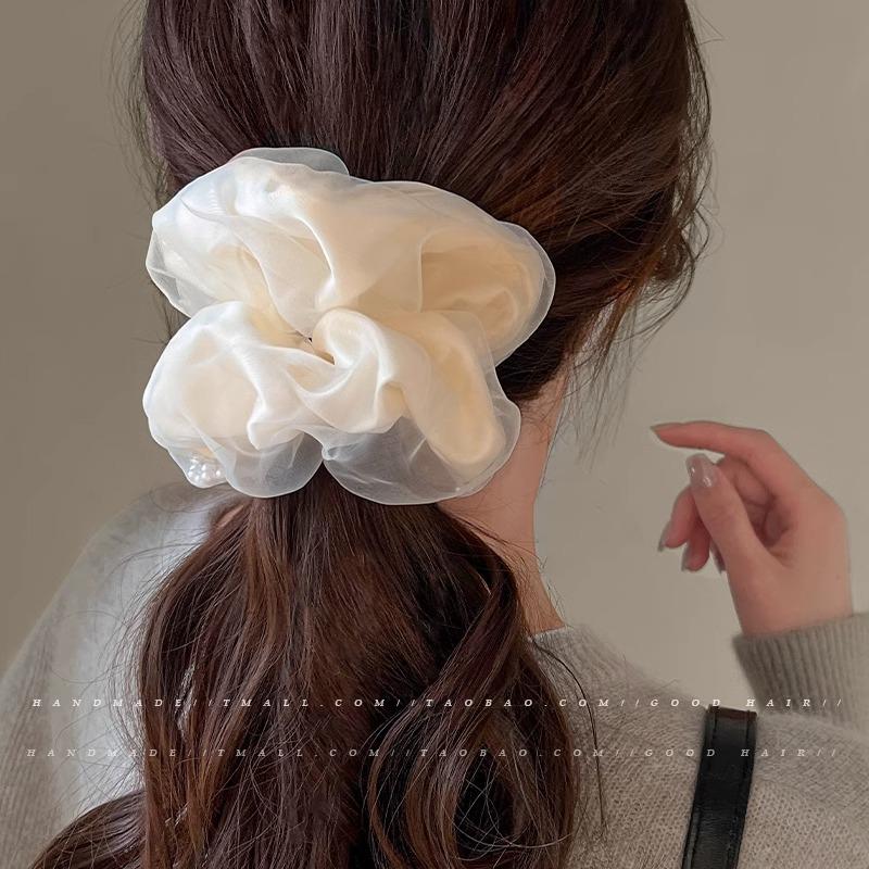 Große Perle Organza Dickdarm Haarband Einfaches Stirnband High-End Kopfblume Kopfschmuck Haarschmuck Kopfring Frauen