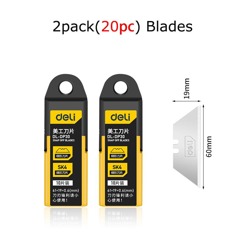 Deli Heavy-duty Stable Retractable Art Utility Knife Zinc Alloy Cutter Professionnel Wallpaper Wrap Faca Art Supplies Stationery