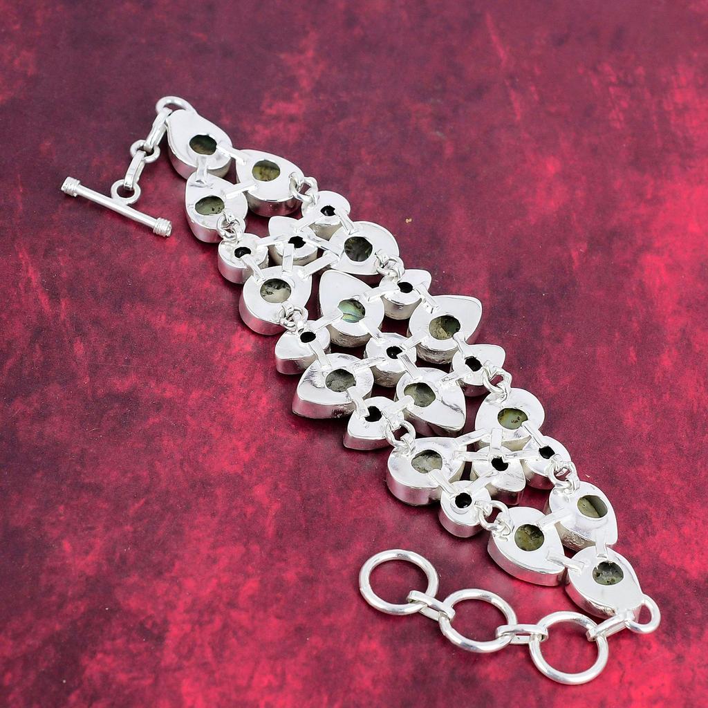 Abalone Shell, Amethyst Bracelet, 925 Solid Sterling Silver Gemstone Jewelry, Handmade Bracelet For Mother Day