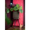 Vase cylindre - CAPI EUROPE - Groove NL - 36 x 38 cm - Noir/or