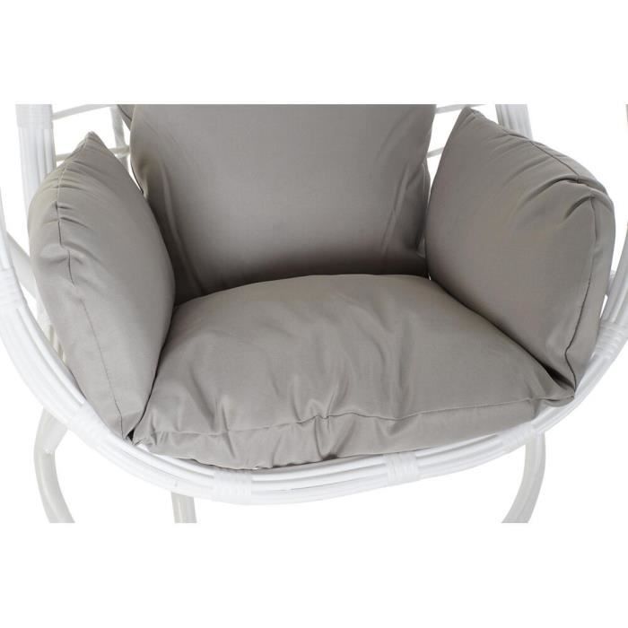 Chaise de jardin - Gris métal blanc - 90 x 70 x 110 cm - Confortable - Contemporain