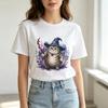 Wizard Cat Graphic T Shirt Magic Witch Cat Print Unisexs Unisexs 100 Cotton Crew Neck Casual Y2k Top Harajuku Oversized Tee