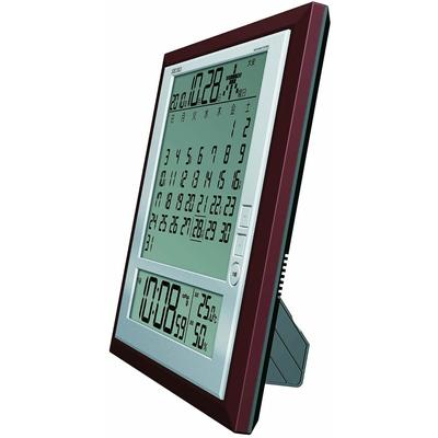 Orologio Orologio da Parete Orologio da Tavolo Calendario Mensile Radio Digitale Rokuyo Visualizzazione Temperatura Umidità Marrone Metallizzato SQ421B SEIKO