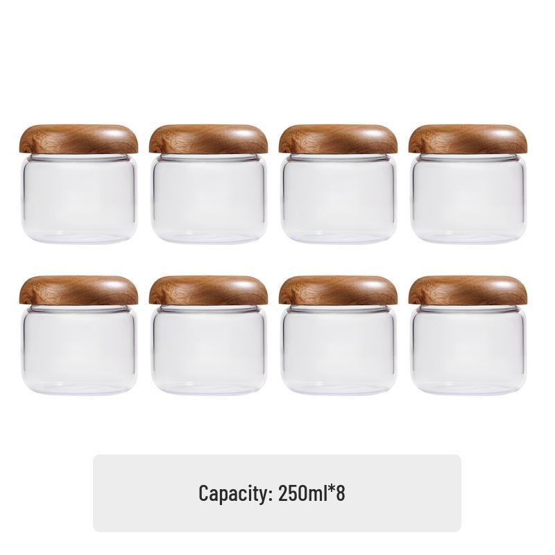 Luftdichtes Glasvorratsglas mit Holzdeckel für Honig, Kaffeebohnen, Marmelade oder Trockenwaren