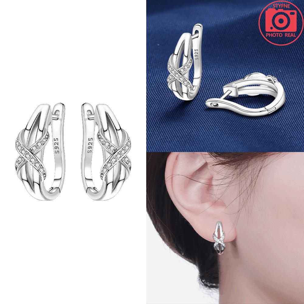 925 Silver Purple Iris Flower Stud Earrings Fringed Tassels Star Heart Earrings Woman's Accessory Jewelry Gift