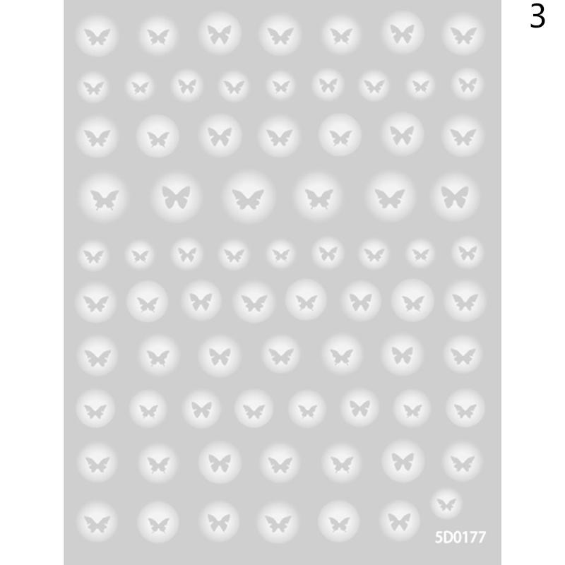 Halo Dyed Semi Transparent Hollow Butterfly Nail Sticker Love Star White Non Spray Nail Decoration Sticker
