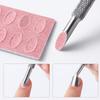 6PCs Nail Art Grinding Tools Set, 1pc Stainless Steel Cuticle Pusher with 5pcs Pink Nail Buffing Files for Manicure Pedicure
